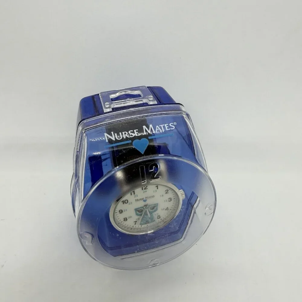 Nurse Mates Owl nurse watch water-resistant Silicone strap - Black White